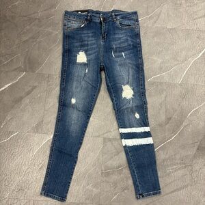 Be Inspired Ripped Blue Skinny Jeans
